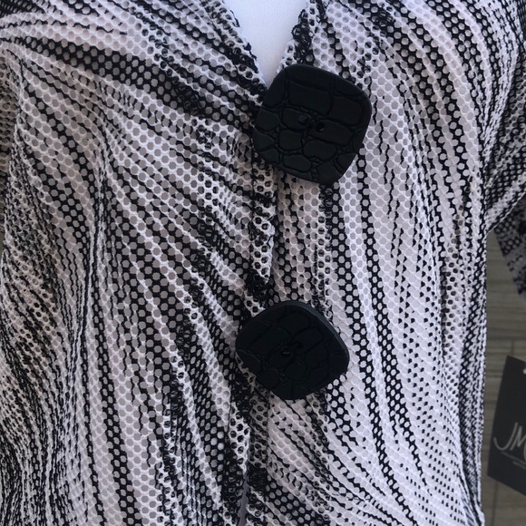 JM Collection Black and white blouse NEW - Picture 5 of 10